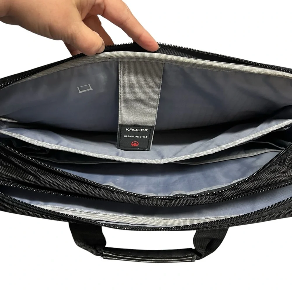 Kroser Premium Black Laptop Briefcase Fits Up To 17.3 Inch Laptop